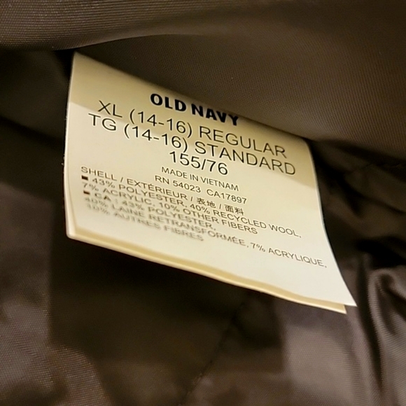 WOOL Old Navy Peacoat Jacket Double Breasted Anchor Nautical Buttons Fully Lined - Picture 3 of 6